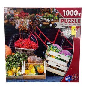 Sure-Lox 1000-Piece Puzzle Vibrant Market Scene 27"x19" Jigsaw